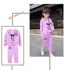 Fashion Girls Clothes Sets Autumn Winter Vest + Coat + Pants 3PCS Baby Kids Tracksuit Children’s Clothing Teen 5 6 8 10 12 years