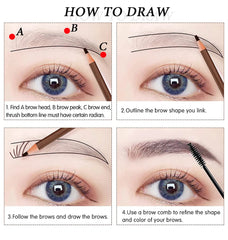 Eyebrow Pencil Waterproof Eyebrow Enhancers Long Lasting Brow Cosmetics Professional Makeup Brow Lift Feather Eyebrow Pencil