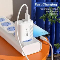 PD 65W GaN Charger USB C Fast Chargering Adapter For Samsung S22 S21 iPhone 14 13 Xiaomi Huawei LG Quick Charge 3.0 USB Charger