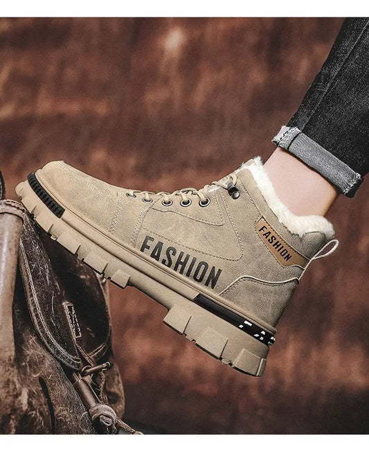 Men Snow Boots Winter Anti Slip Plush Indoor Warm Cold Proof.