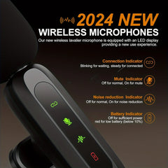 Wireless Lapel Microphone with Clip USB Type-C Connector Noise Cancellation Mic for Streaming Unidirectional Polar Pattern