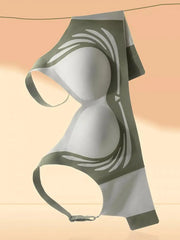 Seamless Ladies Underwear V-neck No Steel Ring Small Chest Gathered Adjustable Comfortable Thin Top Bra Breathable Gathered