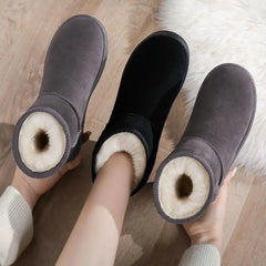 Cotton Shoes Women's Winter Boots 2024 New Snow Boots Women Plus Fleece Thickened Warm Flat Short Boots Women Non-slip Boots