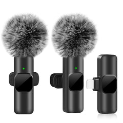 K60 NEW Wireless Lavalier Microphone Audio Video Recording Mini Mic For iPhone Android Live Gaming Mobile Phone Microphone