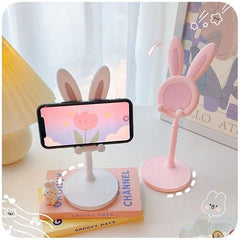 The cute Rabbit mobile phone stand desktop can lift and adjust the desktop phone accessories phone stand phone grip