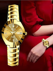 Gorgeous beautiful women's watch personality chic fashion all durable high-end atmosphere gentle trend double calendar durable c