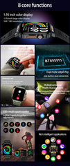LIGE Smartwatch 1.95 Inch Screen Health Monitoring Watches IP68 Waterproof Sport Fitness Smart Watch For Men Women Reloj Hombre