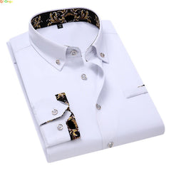 Men's Clothing Arrival Men Shirt, Fashion Causal Long Sleeved Male Dress Social Business Cotton Shirt Soft Weeding White Shirts