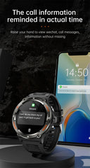 Smart Watch 3ATM Waterproof 1.53" KT76 Men Sport Compass LED Flashlight Heart Rate Health Sleep Analysis Bluetooth Call Watch