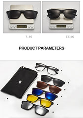 6-in-1 Magnetic Polarized Clip-On Sunglasses for Men & Women – Versatile & Stylish