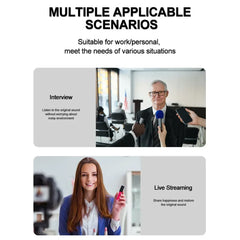 Microphone Wireless Lavalier Microphone for Live Streaming/YouTube/TikTok/Facebook Live Noise Reduction Mic For iPhone/Android