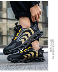 Rotary Buckle Work Sneakers Protective Shoes Lightweight Safety Shoes Puncture-Proof Anti-smash Steel Toe Shoes Work Boots Men