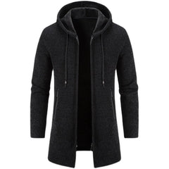 Men Long Sweatercoats Winter Hooded Cardigans Sweaters.