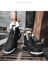 Men Snow Boots Winter Anti Slip Plush Indoor Warm Cold Proof.