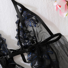 Diccvicc Women's Nightgown Embroidery See Through Lace Tops Panty Set Sexy Adult Sleepwear Babydoll Lingerie Night Home Clothes