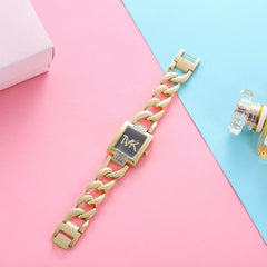 Fashion Square Dial Stainless Steel Strap Women's Bracelet Quartz Watch