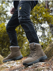 New Men Winter Snow Boots For Waterproof Leather Sneakers Super Warm Men's Boots Outdoor Male Hiking Boots Work Shoes Size 39-48
