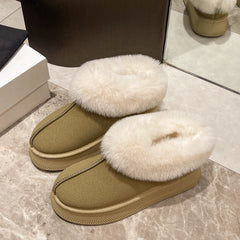 Faux Fur Winter Boots for Women Non Slip Plush Snow Boots Woman Thick Bottom Warm Cotton Shoes Platform Botas Mujer