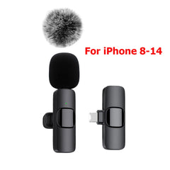 K60 Wireless Lavalier Microphone Audio Video Recording Mini Mic For iPhone Android Laptop Live Gaming Mobile Phone Microphone