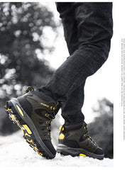 Brand Men Winter Snow Boots Waterproof Sneakers Plush Warm High Top Men's Boots Outdoor Male Hiking Boot Shoe Size 39-47