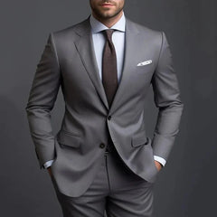 Elegant Slim-Fit Grey Suit – Perfect for Business & Weddings