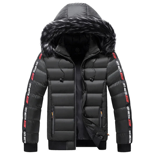 Winter Men Warm Hooded Parkas Jackets Mens Windbreaker Outwear Parkas Coats Men Autumn Detachable Hat Outfits Parkas Coats Male