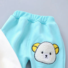 New Autumn Winter Baby Girl Clothes Children Boys Thickened Hooded Vest T-Shirt Pants 3Pcs/Sets Toddler Costume Kids Tracksuits