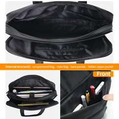 Business men's briefcase canvas waterproof large capacity 15.6 inch 17 inches laptop bag work business bag office messenger bag