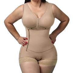 Faja Colombiana Mujer High Compression Wirdle With Sleeveless Bra Slimming Bodysuit With Zipper Waist Trainer Body Shaper