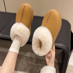Faux Fur Winter Boots for Women Non Slip Plush Snow Boots Woman Thick Bottom Warm Cotton Shoes Platform Botas Mujer