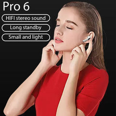 3×1 Special, Pro 6 TWS Bluetooth Earphones Wireless Bluetooth Headset Noise Cancelling Earbuds with Mic Pro6 Wireless Headphones for IPhone