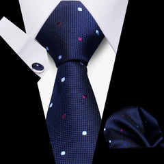 Elegant Ties For Men Gift Fashion Men Tie Set Striped Luxury Necktie Handchief Cufflinks 3 Pcs Business Wedding Suit Accessories
