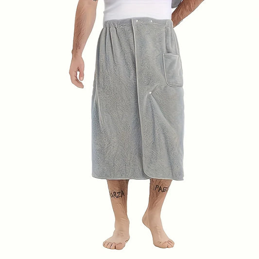 1 coral velvet men's bath towel-adjustable elastic bath towel-soft and skin-friendly, 31.5 * 55 inches, men's outdoor sauna skir