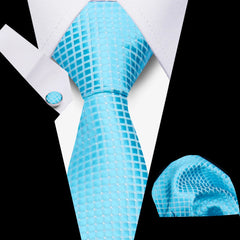 Elegant Ties For Men Gift Fashion Men Tie Set Striped Luxury Necktie Handchief Cufflinks 3 Pcs Business Wedding Suit Accessories