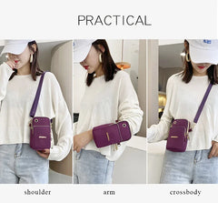 Mobile Phone Bag Women's Crossbody Mini Bags Fashion Mom Mommy Coin Bag Neck Hanging Running Cover Shoulder Bag 3 Layer Wallet