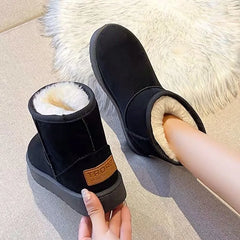Cotton Shoes Women's Winter Boots 2024 New Snow Boots Women Plus Fleece Thickened Warm Flat Short Boots Women Non-slip Boots