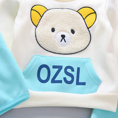 New Autumn Winter Baby Girl Clothes Children Boys Thickened Hooded Vest T-Shirt Pants 3Pcs/Sets Toddler Costume Kids Tracksuits