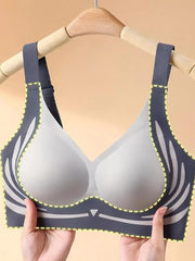 Seamless Ladies Underwear V-neck No Steel Ring Small Chest Gathered Adjustable Comfortable Thin Top Bra Breathable Gathered