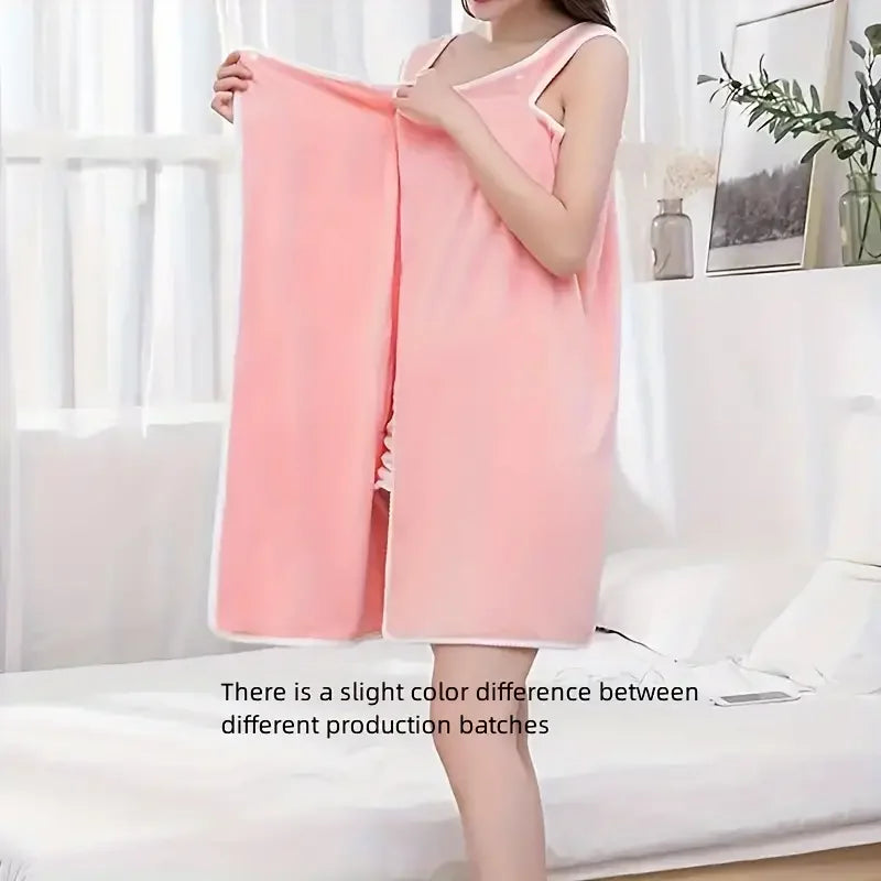 1pc Wearable Bath Towel Bowknot Coral Velvet Bath Skirt For Adults Water Absorption Quick Drying Bath Towel No Hair Loss Bath Su