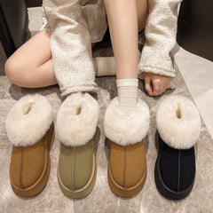 Faux Fur Winter Boots for Women Non Slip Plush Snow Boots Woman Thick Bottom Warm Cotton Shoes Platform Botas Mujer