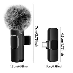 K60 Wireless Lavalier Microphone Audio Video Recording Mini Mic For iPhone Android Laptop Live Gaming Mobile Phone Microphone
