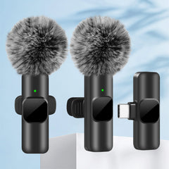 K60 NEW Wireless Lavalier Microphone Audio Video Recording Mini Mic For iPhone Android Live Gaming Mobile Phone Microphone