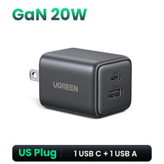 【US Plug】UGREEN 20W 30W GaN Charger Mini PD 3.0 USB C Phone Charger For iPhone 16 15 14 Pro Samsung S25 Xiaomi Tablet iPad Air
