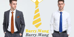 Barry.Wang Solid Silk Mens Tie Hankerchief Cufflinks Brooch Set Jacquard Plain Necktie Corsage For Male Wedding Party Events