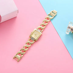 Fashion Square Dial Stainless Steel Strap Women's Bracelet Quartz Watch