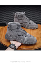 Men's Snow Boots New Autumn Winter British Style Fashion Anti-skid Comfortable Flat Shoes Outdoor Walking Sports Leisure Shoes