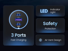 UGREEN 130W USB C Car Charger For Xiaomi iPhone 17 Samsung Galaxy S24 Laptops Tabet PD3.0 Fast Charging USB Type C Car Charger