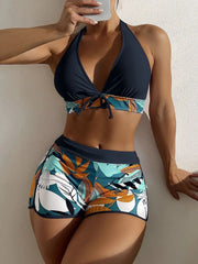 High-Waist Floral Bikini Set – Sporty & Stylish Summer Swimwear