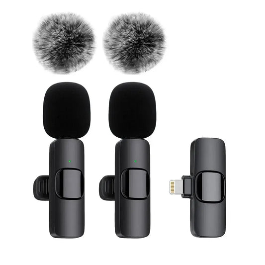 K60 NEW Wireless Lavalier Microphone Audio Video Recording Mini Mic For iPhone Android Live Gaming Mobile Phone Microphone