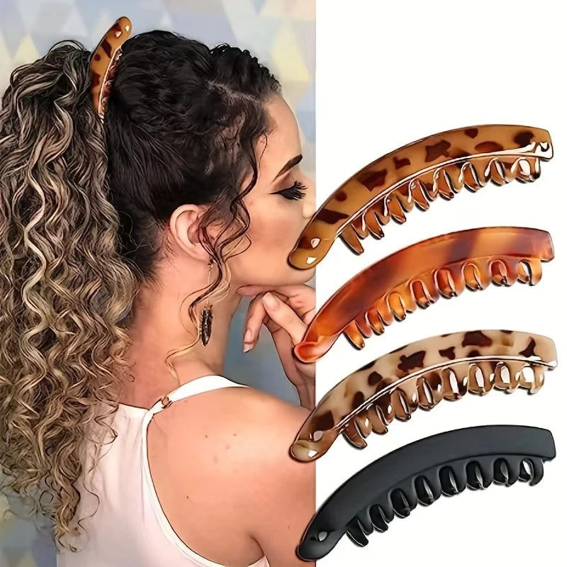 1PC Matte Banana Hair Clip Fish Shaped Ponytail Headband for Women Hair Accessories Hairgripstwist Clamp Barrettes Headwear